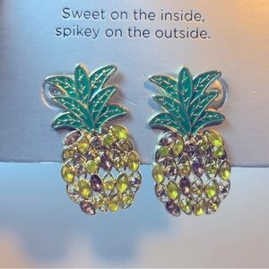 NWT - SugarFix Pierced Post Pineapple Crystal Earrings